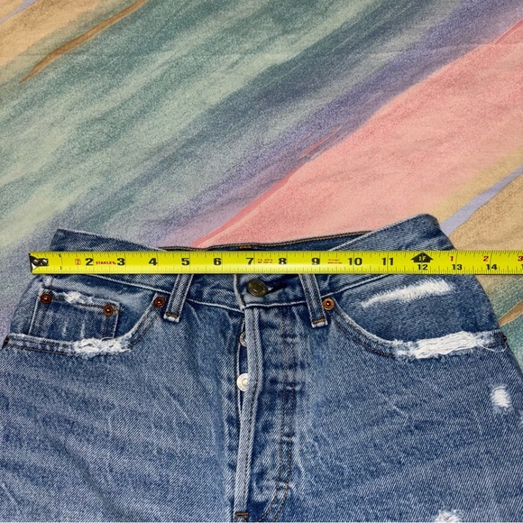 Abercrombie & Fitch High Rise Button Fly Distressed Shorts Women's size 0/25 - Picture 5 of 5